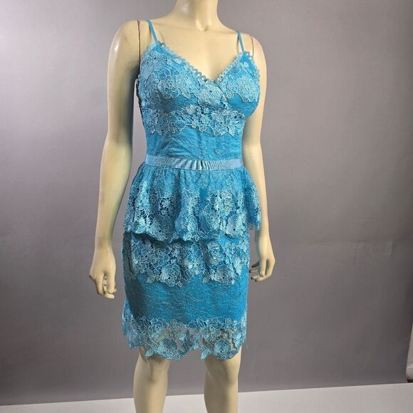 Adelyn Rae Small Elegant Blue Lace Dress R8 - Picture 1 of 6